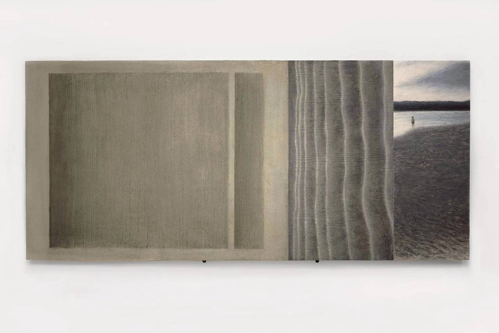 NG CHUN HO - Original Oil Painting - Wave and Sand - Size 90cm * 40cm