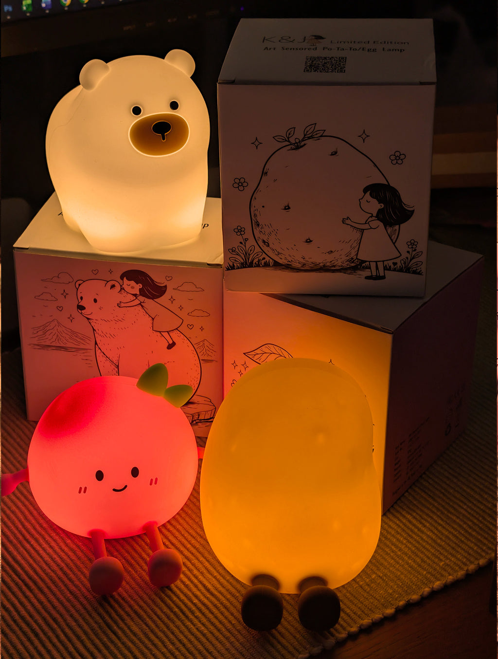 K&J Creative Sensor-Activated Interactive Light Canvas Box Set