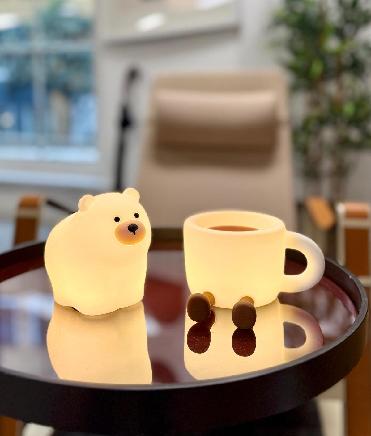 K&J Creative Sensor-Activated Interactive Light  **X’mas Polar Bear and Coffee Cup Bundle**