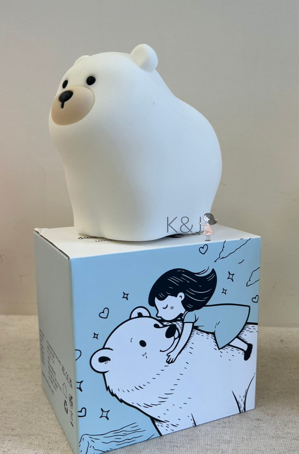 K&J Creative Sensor-Activated Interactive Light ** White Bear **