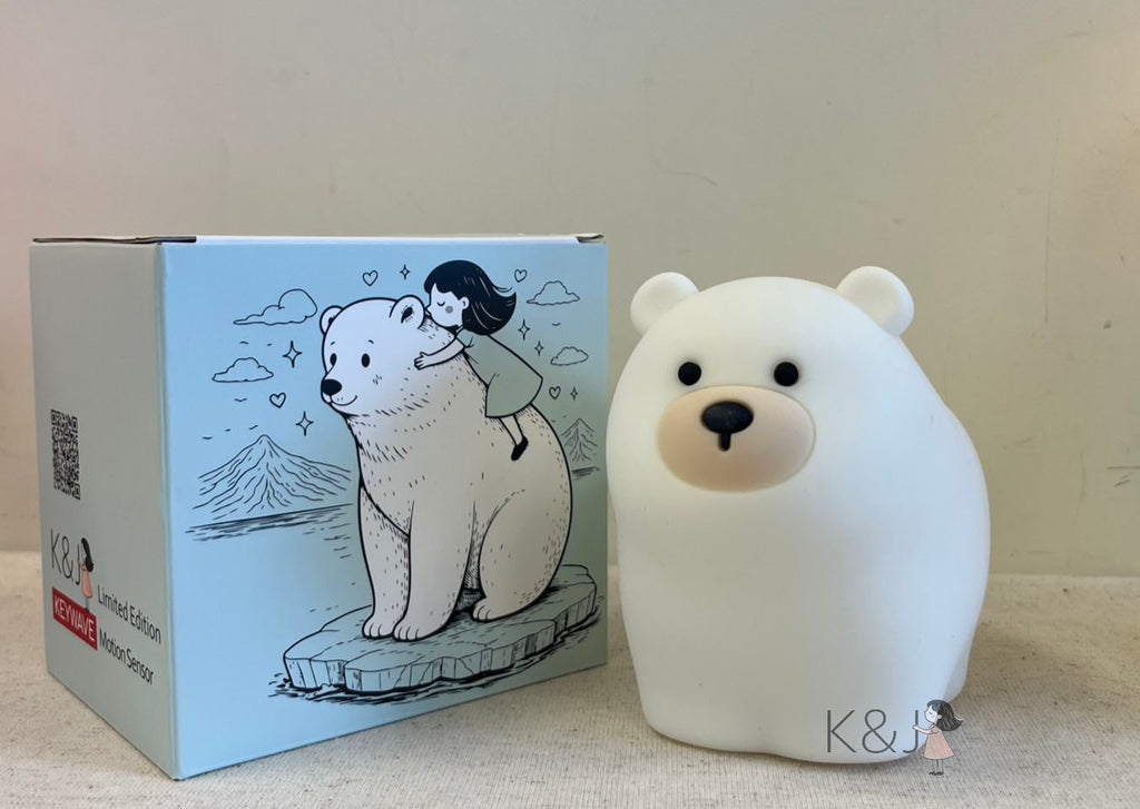 K&J Creative Sensor-Activated Interactive Light ** White Bear **