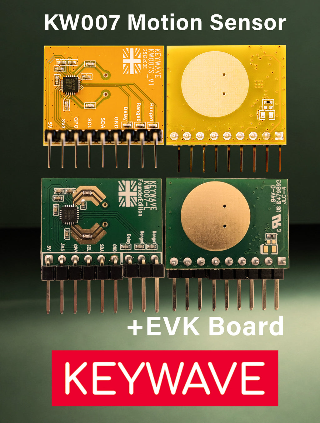 Keywave KW007 Motion Sensor EVK Kit – 4 Sensors + EVK Board (Limited Time only)