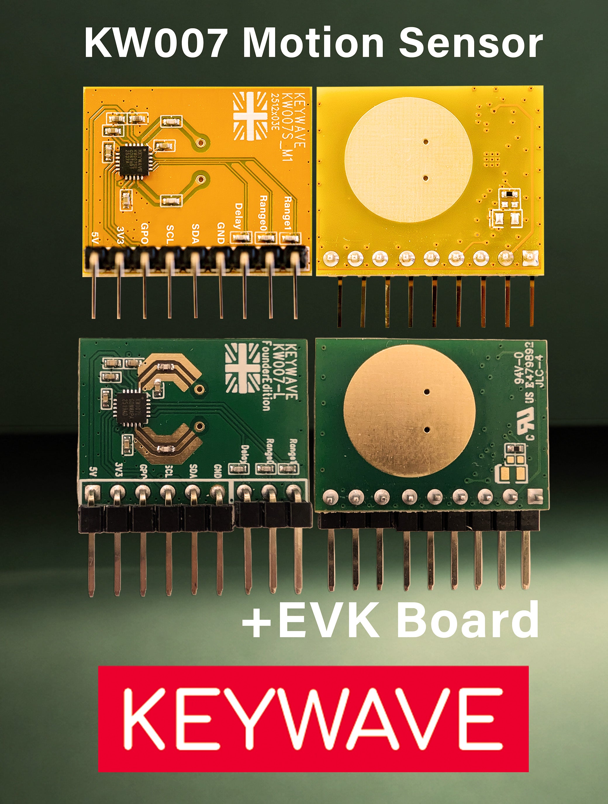 Keywave KW007 Motion Sensor EVK Kit – 4 Sensors + EVK Board (Limited Time only)